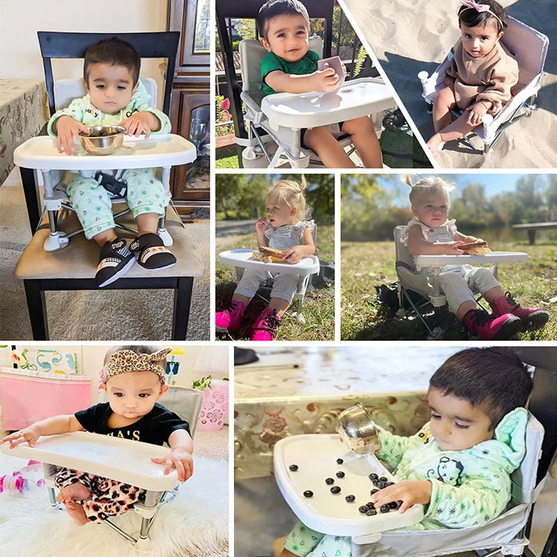 Baby Furniture Supplies Booster Seat Dining Chair Portable Travel Folding Kids With Feeding Chair Outdoor Beach Seat Maternitesolution