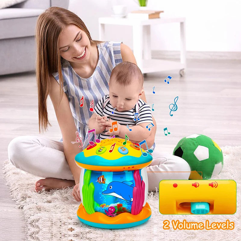 Baby Toys 1-3 Years Babies Ocean Light Rotary Projector Musical Toys Montessori Early Educational Sensory Toys for Toddler Gifts Maternitesolution
