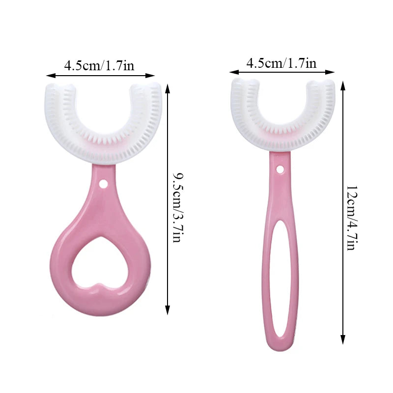 Children U-Shape Toothbrush 360-Degree Oral Cleaning Kids Tooth Brush Soft Million Nano Bristle Silicone Baby Finger Teether TSF Maternitesolution