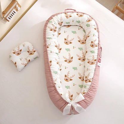 Baby Nest for Co Sleeping Newborn Baby Lounger Cotton Breathable Adjustable Baby Crib In Bed Portable Maternitesolution