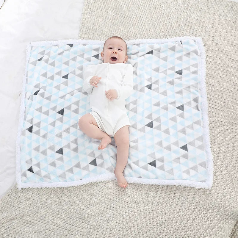 Baby Blanket Warm Fleece Thermal Newborn Soft Stroller Sleep Cover Infant Bedding Swaddle Wrap Soft Washable Thick Blanket Quilt Maternitesolution