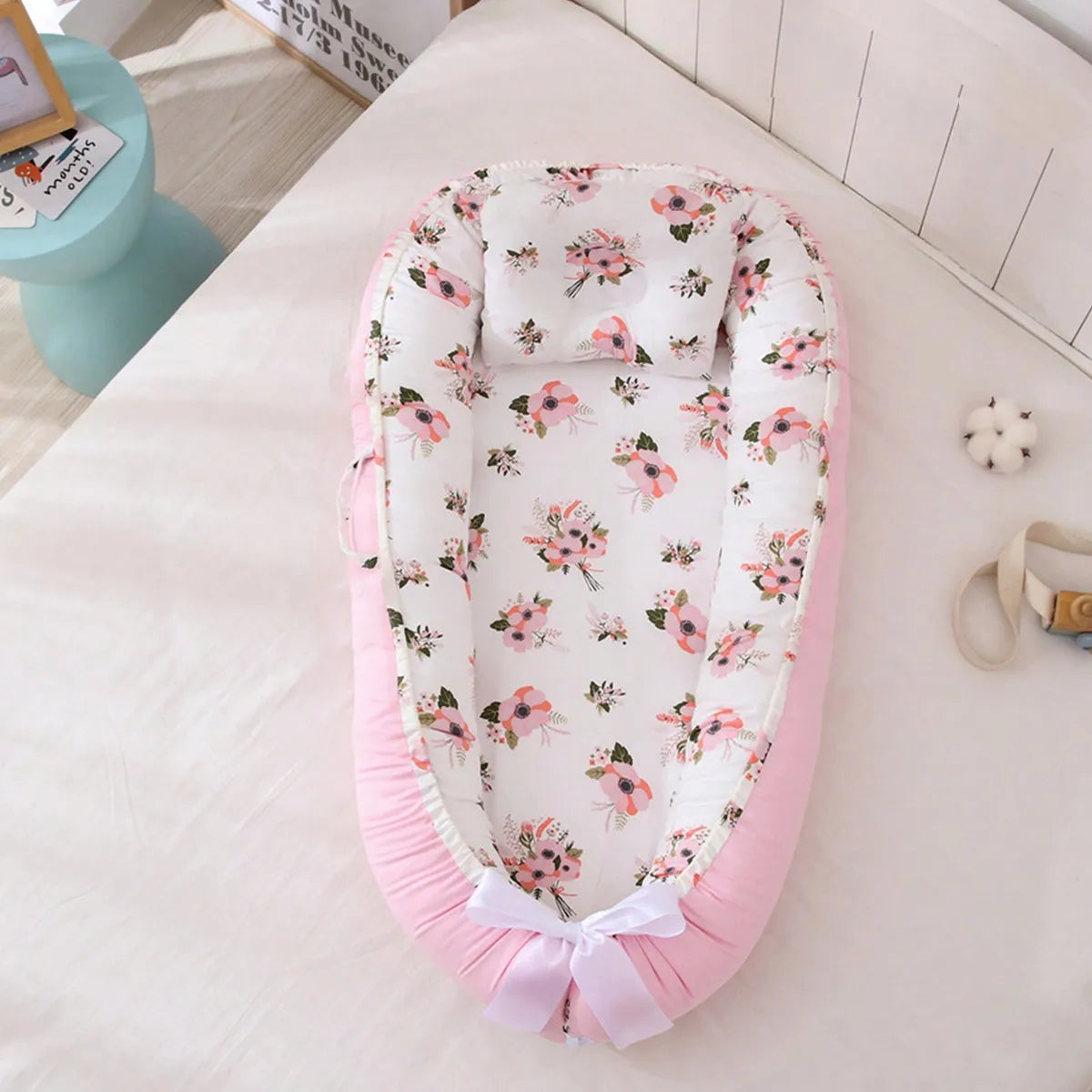 Baby Nest for Co Sleeping Newborn Baby Lounger Cotton Breathable Adjustable Baby Crib In Bed Portable Maternitesolution