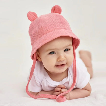 2022 New Autumn Baby Sun Hat Children Outdoor Rabbit Ear Beach Caps Boy Girl Panama Hat Unisex Beach Bucket Hats Bunny Hat Maternitesolution