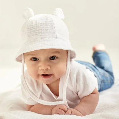 2022 New Autumn Baby Sun Hat Children Outdoor Rabbit Ear Beach Caps Boy Girl Panama Hat Unisex Beach Bucket Hats Bunny Hat Maternitesolution