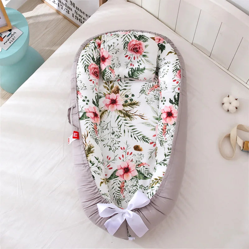 Baby Nest for Co Sleeping Newborn Baby Lounger Cotton Breathable Adjustable Baby Crib In Bed Portable Maternitesolution