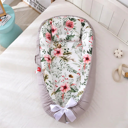 Baby Nest for Co Sleeping Newborn Baby Lounger Cotton Breathable Adjustable Baby Crib In Bed Portable Maternitesolution