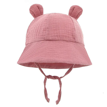 2022 New Autumn Baby Sun Hat Children Outdoor Rabbit Ear Beach Caps Boy Girl Panama Hat Unisex Beach Bucket Hats Bunny Hat Maternitesolution