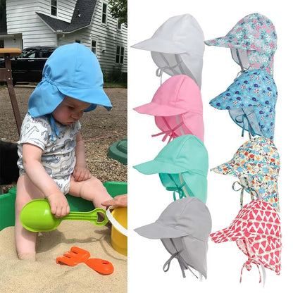 Quick-drying l Children's Bucket Hats For 3 Months To 5 Years Old Kids Wide Brim Beach UV Protection Outdoor Essential Sun Caps maternitesolution