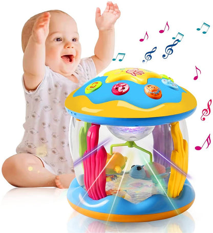 Baby Toys 1-3 Years Babies Ocean Light Rotary Projector Musical Toys Montessori Early Educational Sensory Toys for Toddler Gifts Maternitesolution