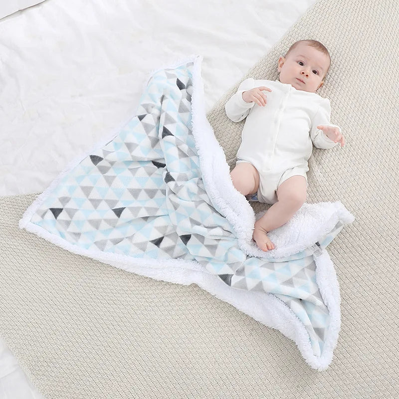 Baby Blanket Warm Fleece Thermal Newborn Soft Stroller Sleep Cover Infant Bedding Swaddle Wrap Soft Washable Thick Blanket Quilt Maternitesolution