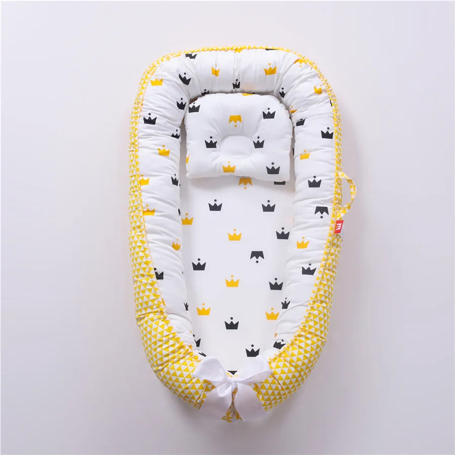 Baby Nest for Co Sleeping Newborn Baby Lounger Cotton Breathable Adjustable Baby Crib In Bed Portable Maternitesolution