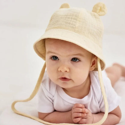 2022 New Autumn Baby Sun Hat Children Outdoor Rabbit Ear Beach Caps Boy Girl Panama Hat Unisex Beach Bucket Hats Bunny Hat Maternitesolution