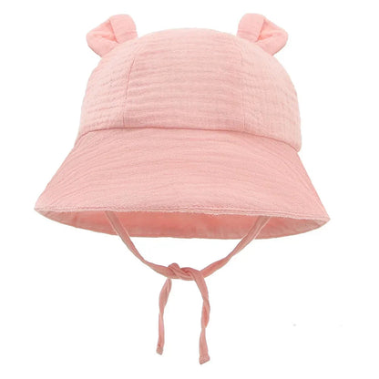 2022 New Autumn Baby Sun Hat Children Outdoor Rabbit Ear Beach Caps Boy Girl Panama Hat Unisex Beach Bucket Hats Bunny Hat Maternitesolution