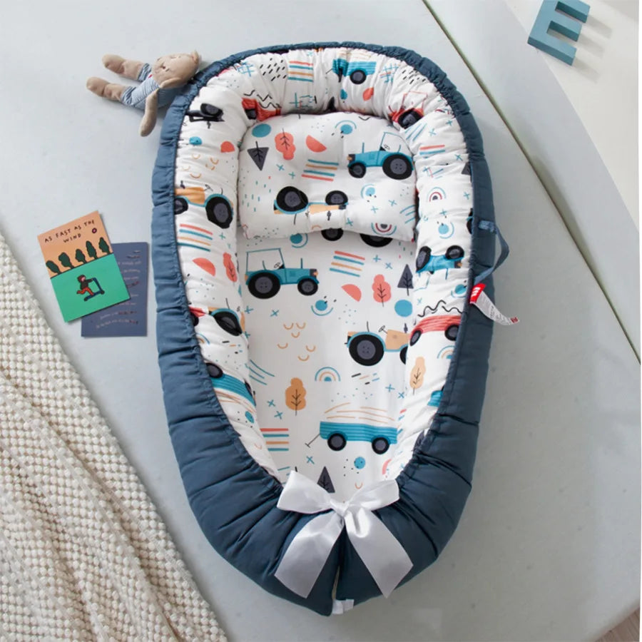 Baby Nest for Co Sleeping Newborn Baby Lounger Cotton Breathable Adjustable Baby Crib In Bed Portable Maternitesolution