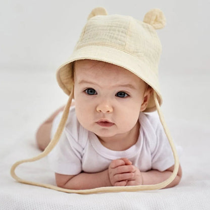 2022 New Autumn Baby Sun Hat Children Outdoor Rabbit Ear Beach Caps Boy Girl Panama Hat Unisex Beach Bucket Hats Bunny Hat Maternitesolution