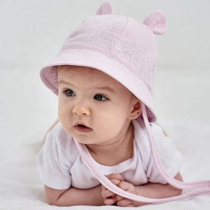 2022 New Autumn Baby Sun Hat Children Outdoor Rabbit Ear Beach Caps Boy Girl Panama Hat Unisex Beach Bucket Hats Bunny Hat Maternitesolution