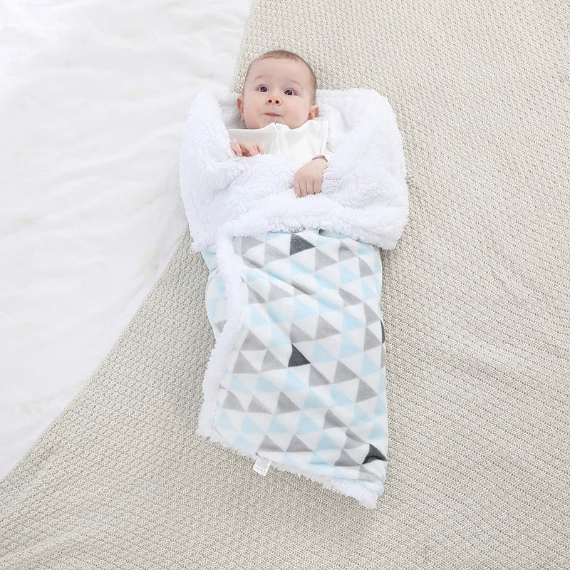 Baby Blanket Warm Fleece Thermal Newborn Soft Stroller Sleep Cover Infant Bedding Swaddle Wrap Soft Washable Thick Blanket Quilt Maternitesolution