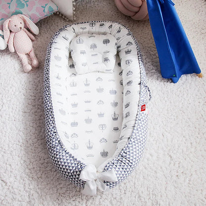 Baby Nest for Co Sleeping Newborn Baby Lounger Cotton Breathable Adjustable Baby Crib In Bed Portable Maternitesolution