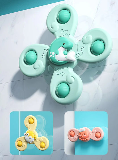 Montessori Baby Bath Toys For Boy Children Bathing Sucker Spinner Suction Cup Toy For Kids Funny Child Rattles Teether Maternitesolution
