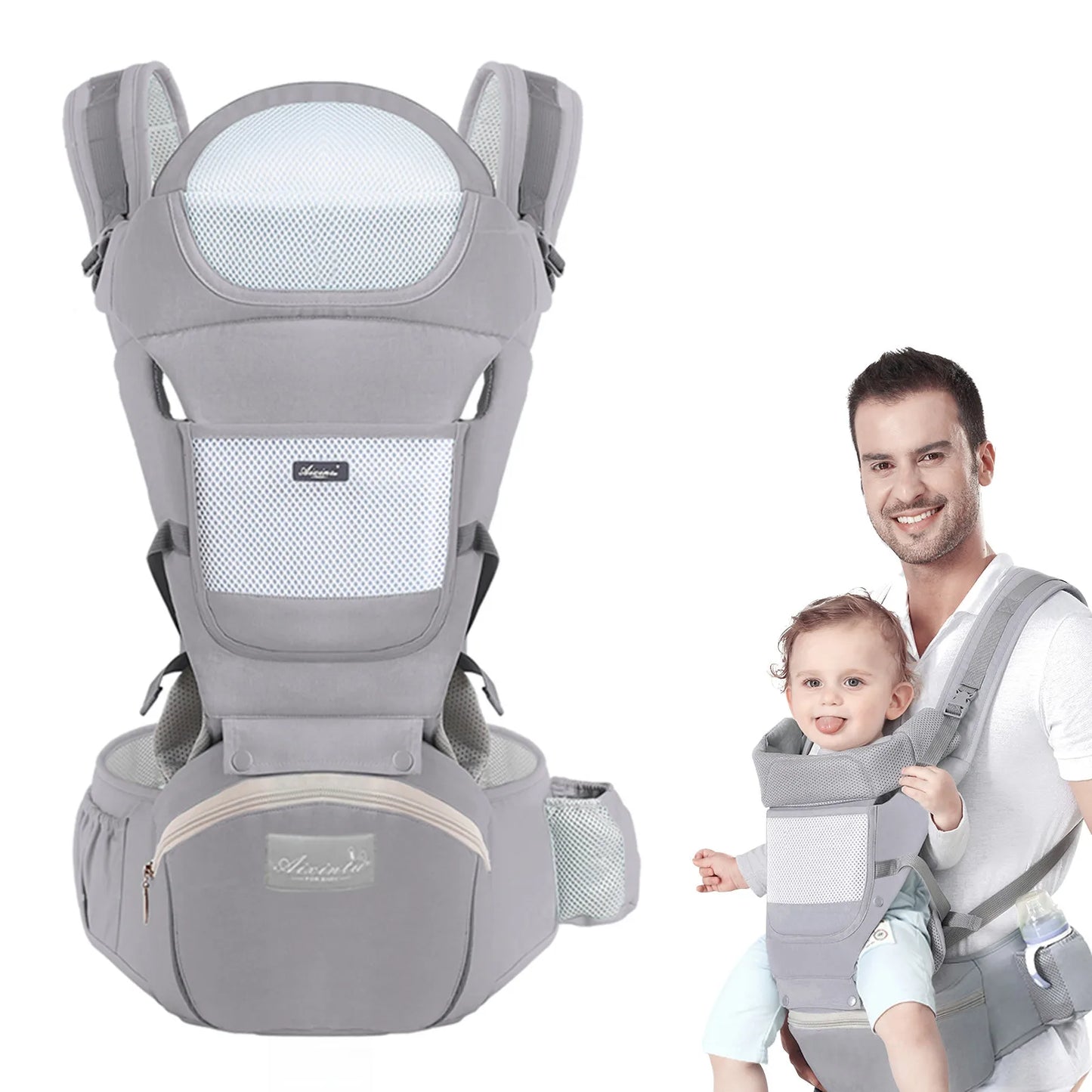 Cotton Baby Carrier Ergonomic Infant Waist Stool Newborn To Toddler Multi-use Before and After Kangaroo Bag Accessories Maternitesolution