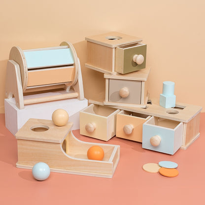 Jeu d'éveil en bois | Montessori Macaroon ™ - Maternitesolution