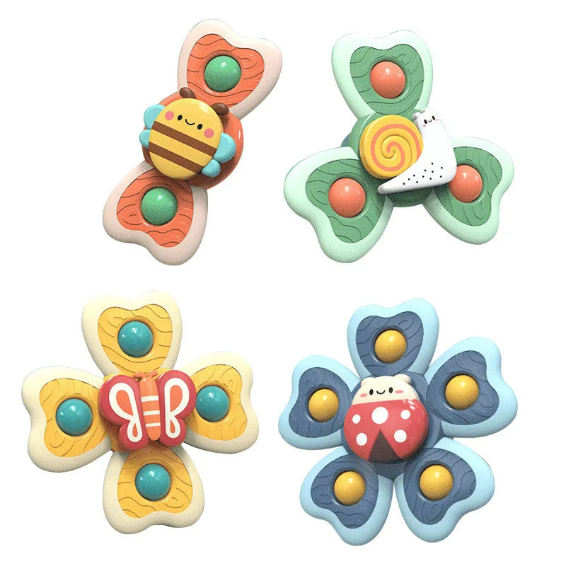 1PC Baby Cartoon Sea Animal Spinners Toy ABS Suction Cup Spinning Top Gyro Stress Reliever Kids Bath Toys Maternitesolution