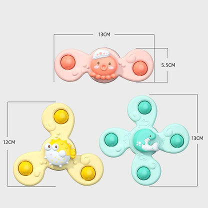 Montessori Baby Bath Toys For Boy Children Bathing Sucker Spinner Suction Cup Toy For Kids Funny Child Rattles Teether Maternitesolution