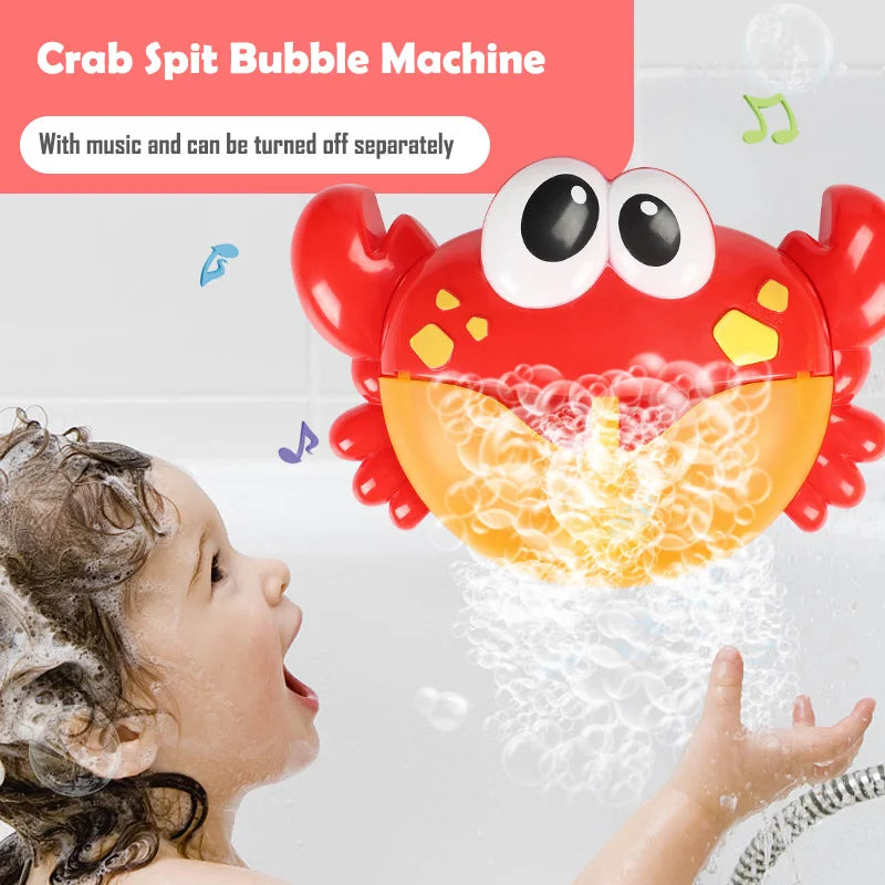 Crab Bubble Soap Machine Baby Bath Electric With Music Toys Kids Frog Machine Automatic Bubble Funny Frog Bath Pool Swimming Toy Maternitesolution