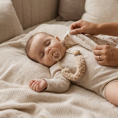 Attache tetine tendance, cadeau naissance stylé pour jeunes parents