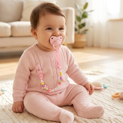 Attache tetine colorée, cadeau naissance original pour bébé 