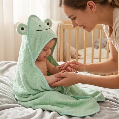 Cape de bain bébé-cape premium