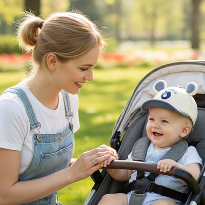 Casquette bébé | Protection solaire ajustable - Maternitesolution
