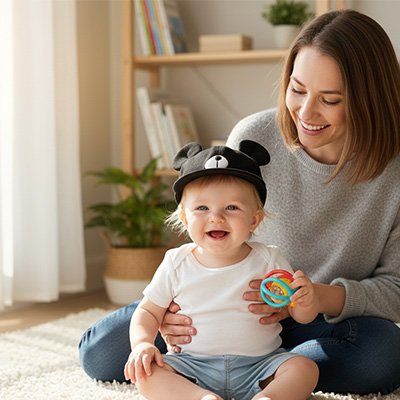 Casquette pour bebe garcon avec design panda, idéale pour une protection UV et un look adorable.