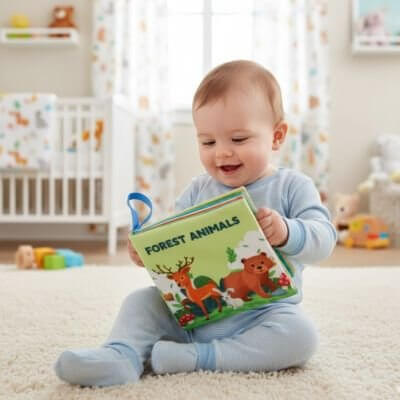 Livre bébé en tissu | Éveil Sensoriel - Maternitesolution