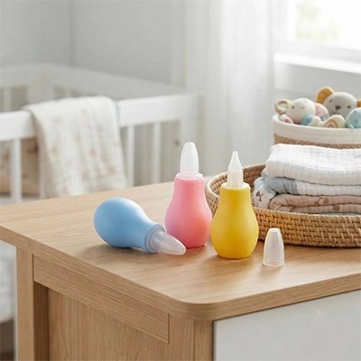 Mouche bebe | Confort Douceur : accessoires colorés sur une table de chambre d'enfant.