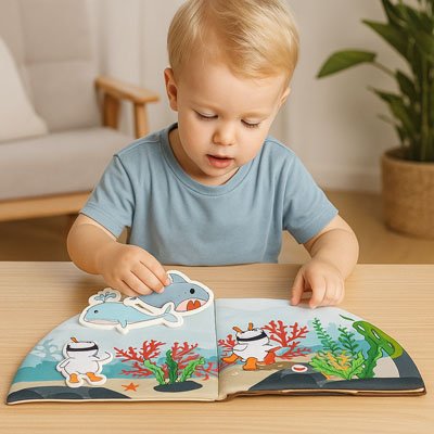 Livre bebe en tissus | Éveil Interactif