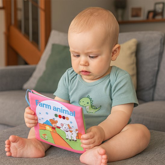 Livre bebe en tissus | Interactif Sensoriel