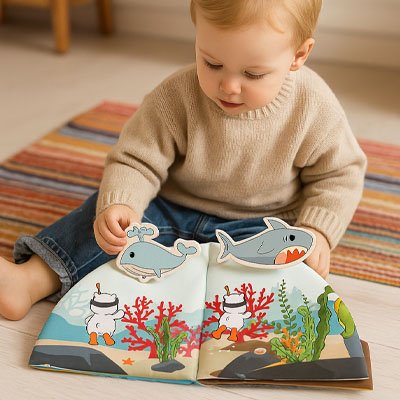 Livre bebe en tissus | Éveil Interactif