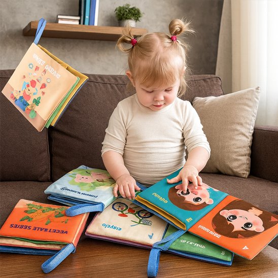 Livre bebe en tissus | Interactif Sensoriel
